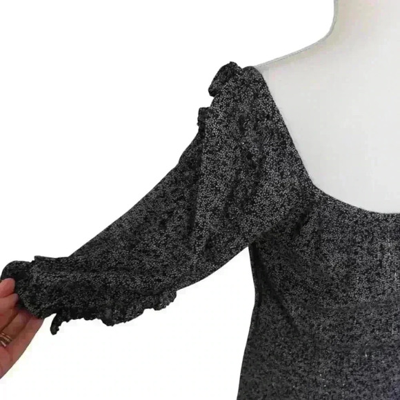 Rebecca Taylor Navy Ruffle Mini Dress - Size 10 - Picture 3 of 4